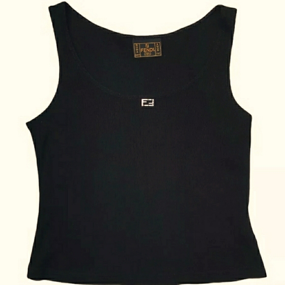 AUTHENTIC VINTAGE SILVER HARDWARE FF LOGO TANK TOP - Picture 2 of 9